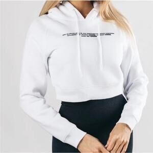 ALPHALETE Legacy‎ Performance Cropped Hoodie.  White.  Small